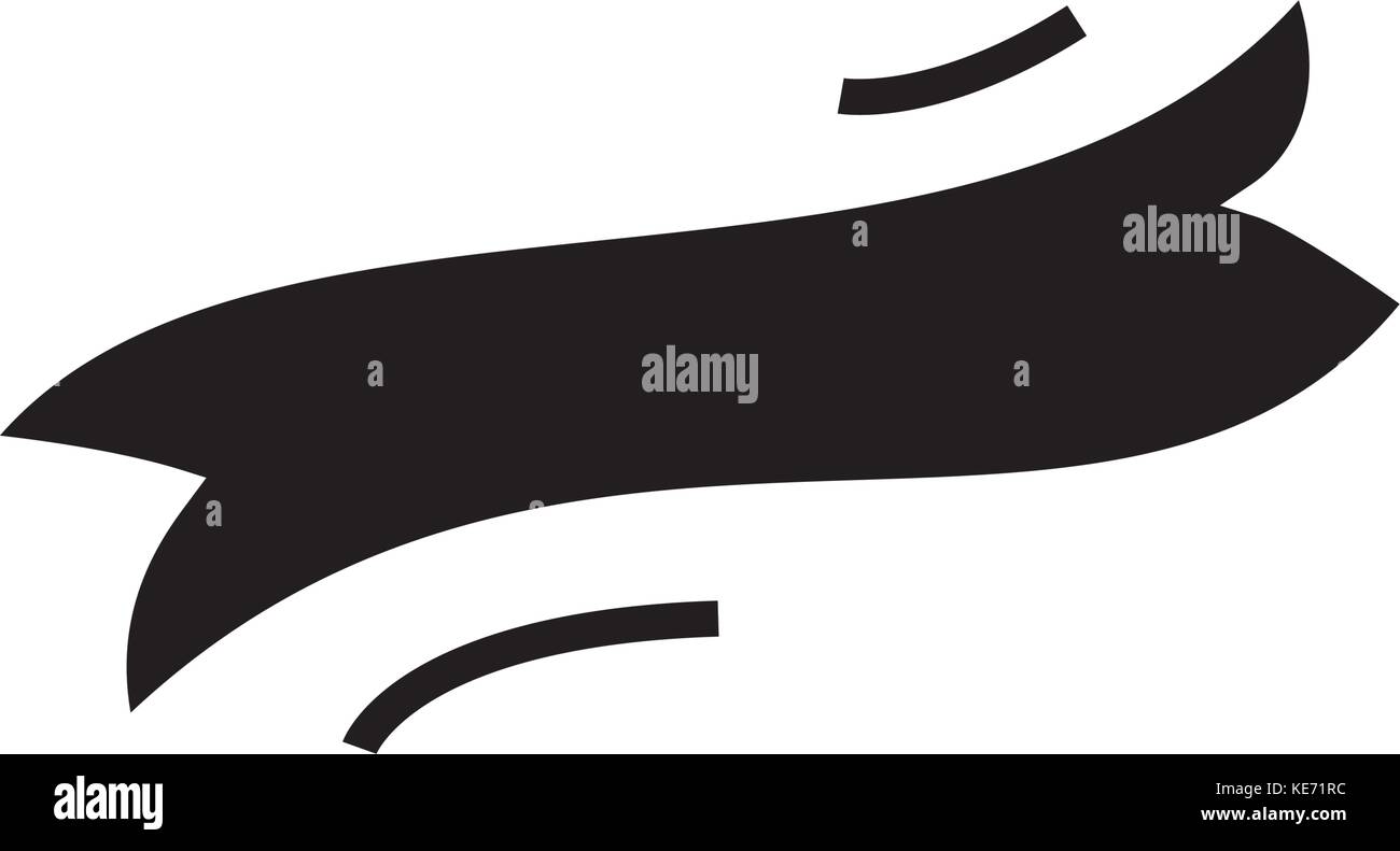 ribbon label flag icon, vector illustration, black sign on isolated ...