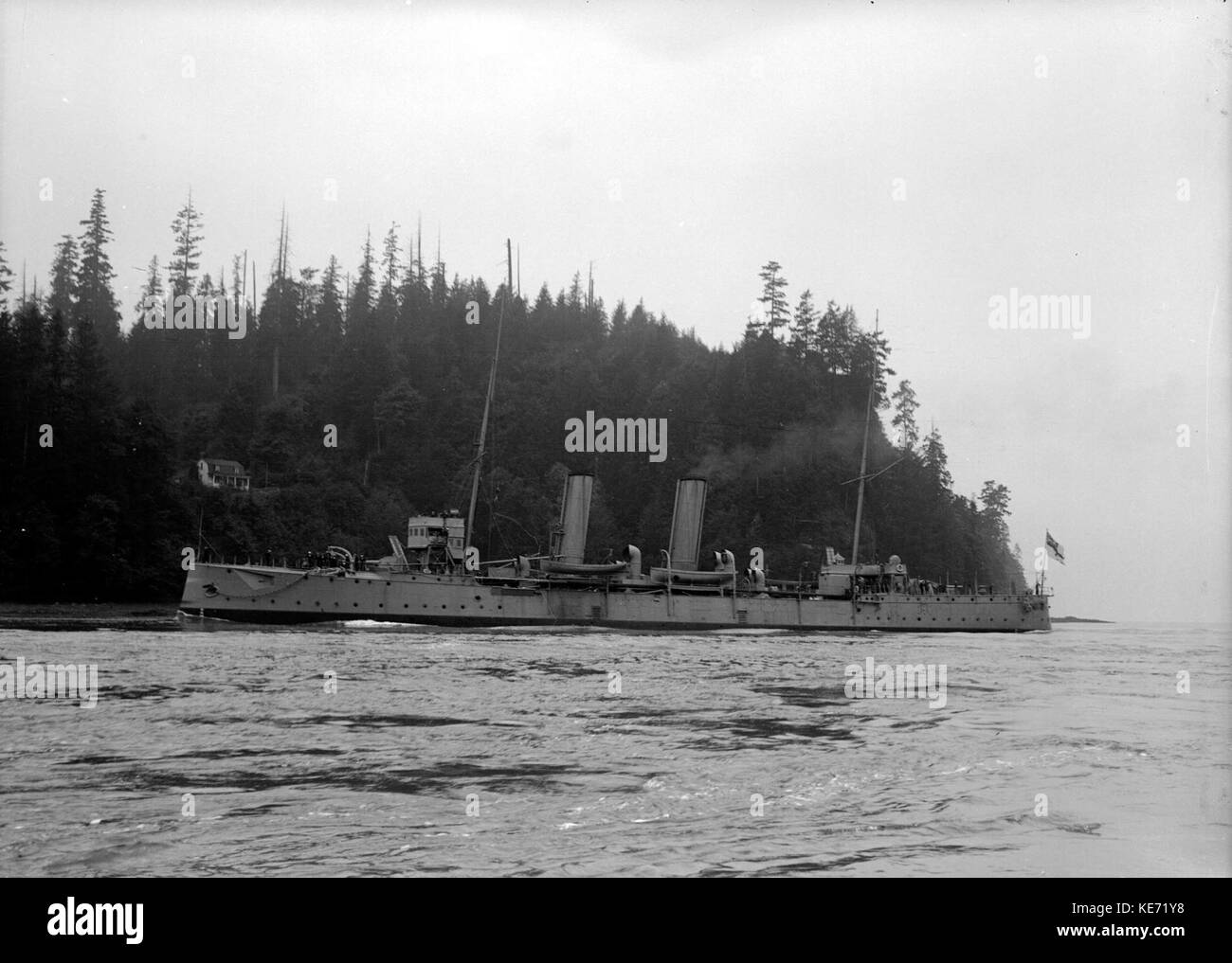 HMCS Rainbow at Vancouver circa 1912 Stock Photo