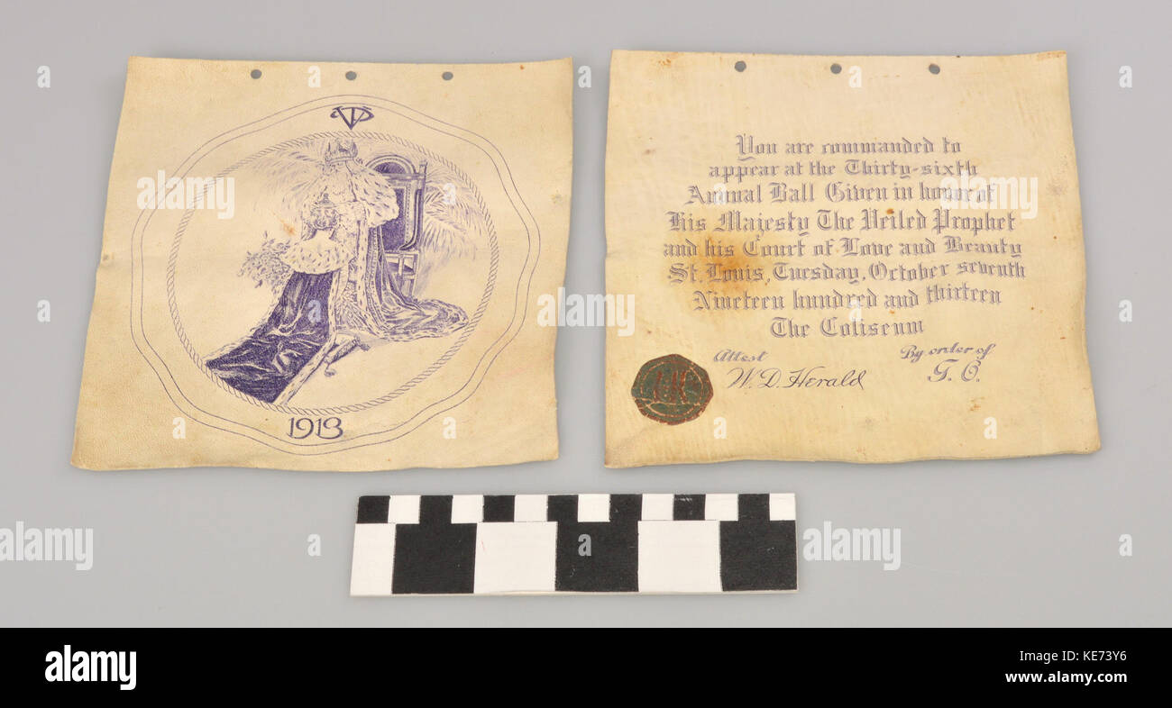 Veiled Prophet Ball Invitation Stock Photo Alamy