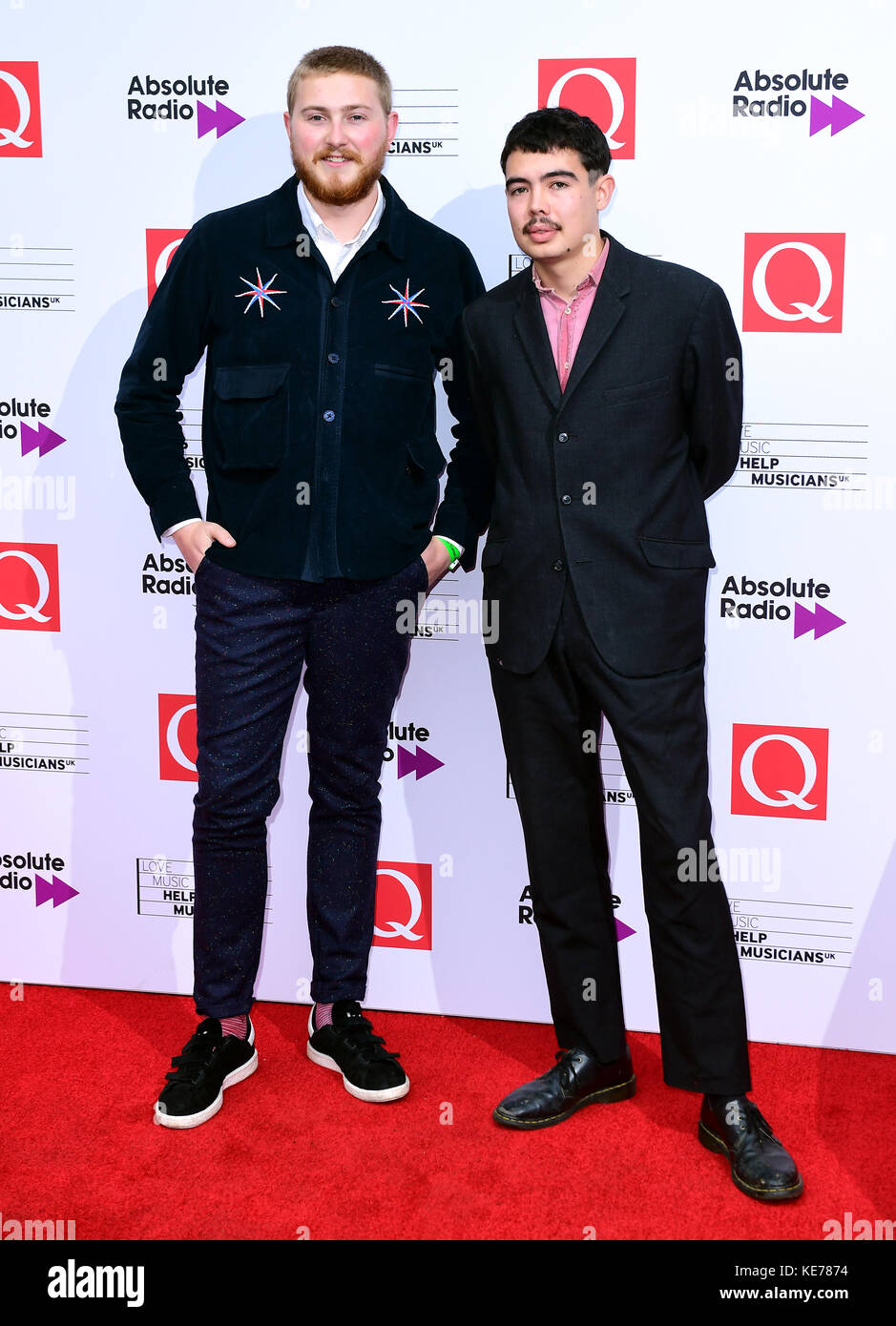 Deptford Northern Soul Club's William J. Foot and Lewis J. Henderson arrive for the Q Awards 2017 in association with Absolute Radio at the Camden Roundhouse, London. Stock Photo