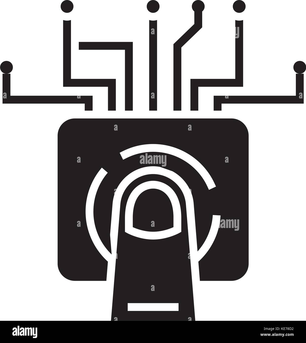 touchscreen technology icon, vector illustration, black sign on ...