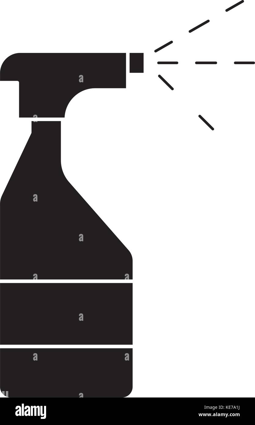 water spray bottle icon, vector illustration, black sign on isolated ...