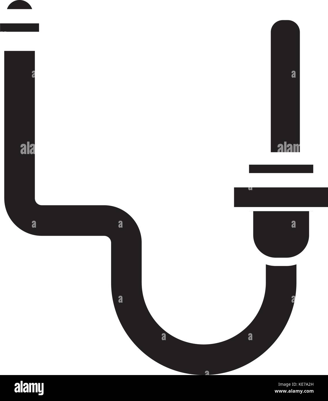 water supply system icon, vector illustration, black sign on isolated