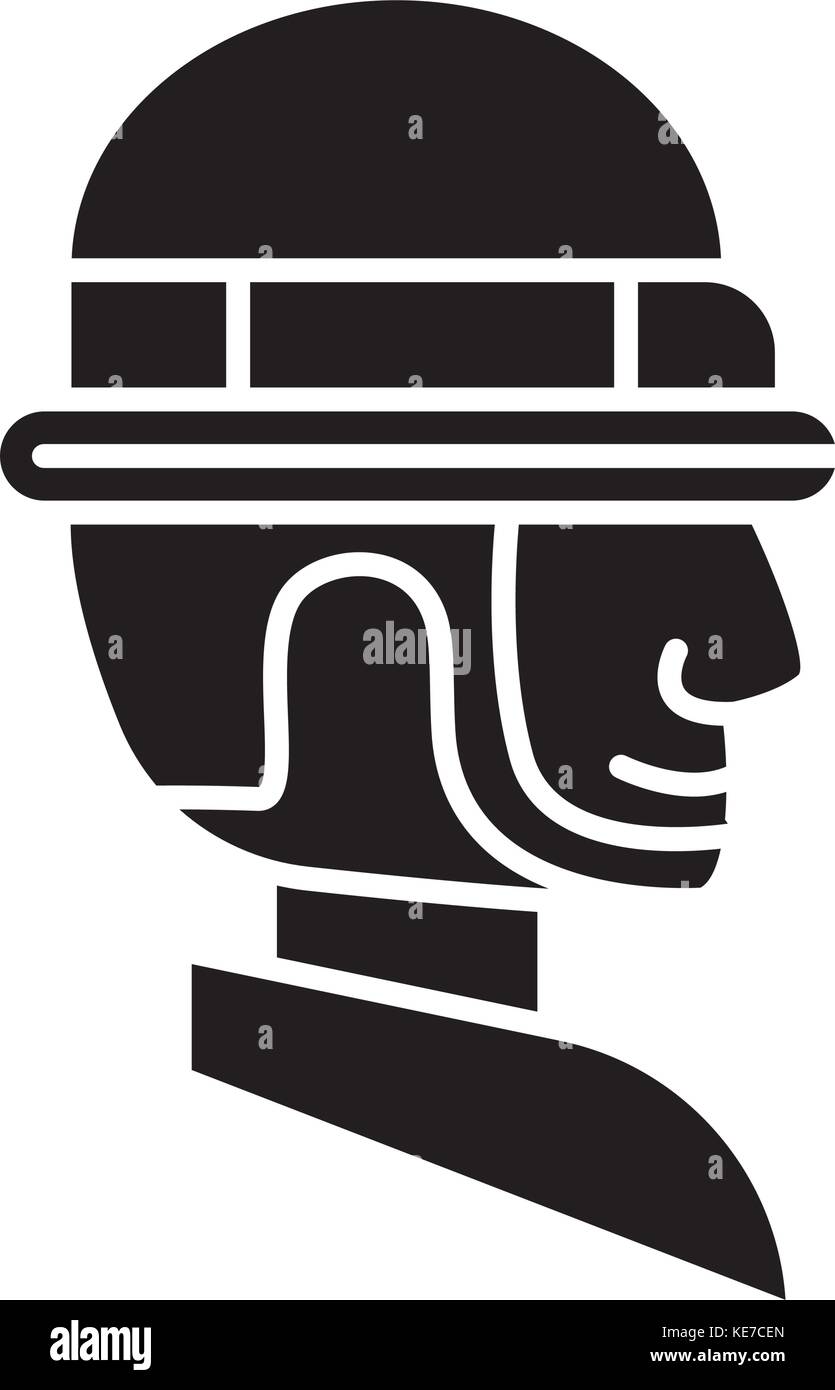 foreman icon, vector illustration, black sign on isolated background ...