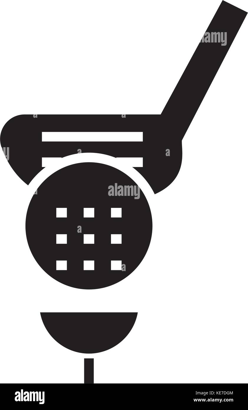golf icon, vector illustration, black sign on isolated background Stock ...