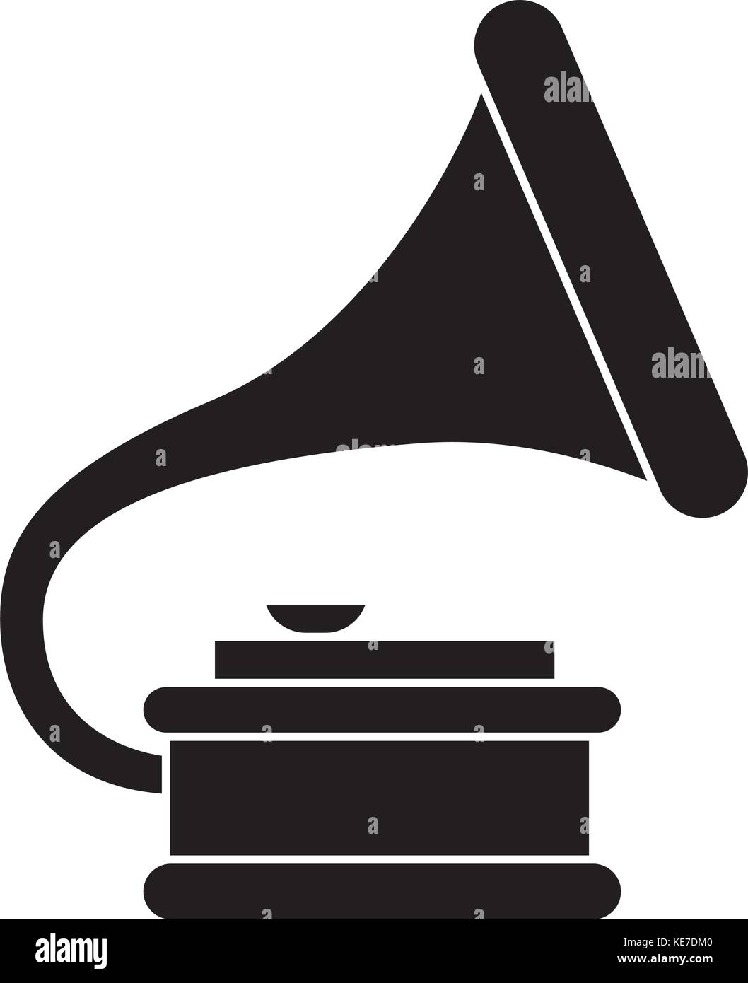 gramophone 2 icon, vector illustration, black sign on isolated ...
