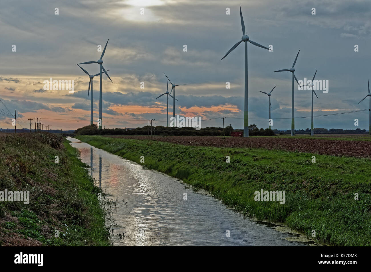 Renewable energy wind farm in the UK Stock Photo