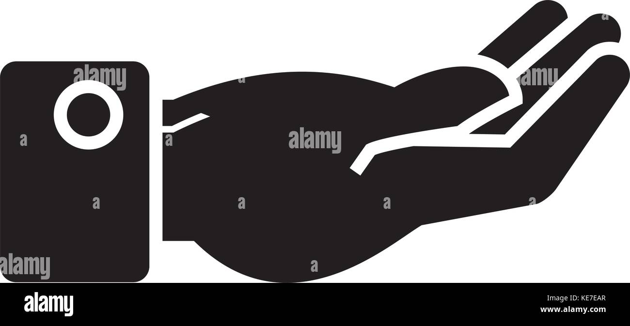 hand keep icon, vector illustration, black sign on isolated background Stock Vector Image & Art