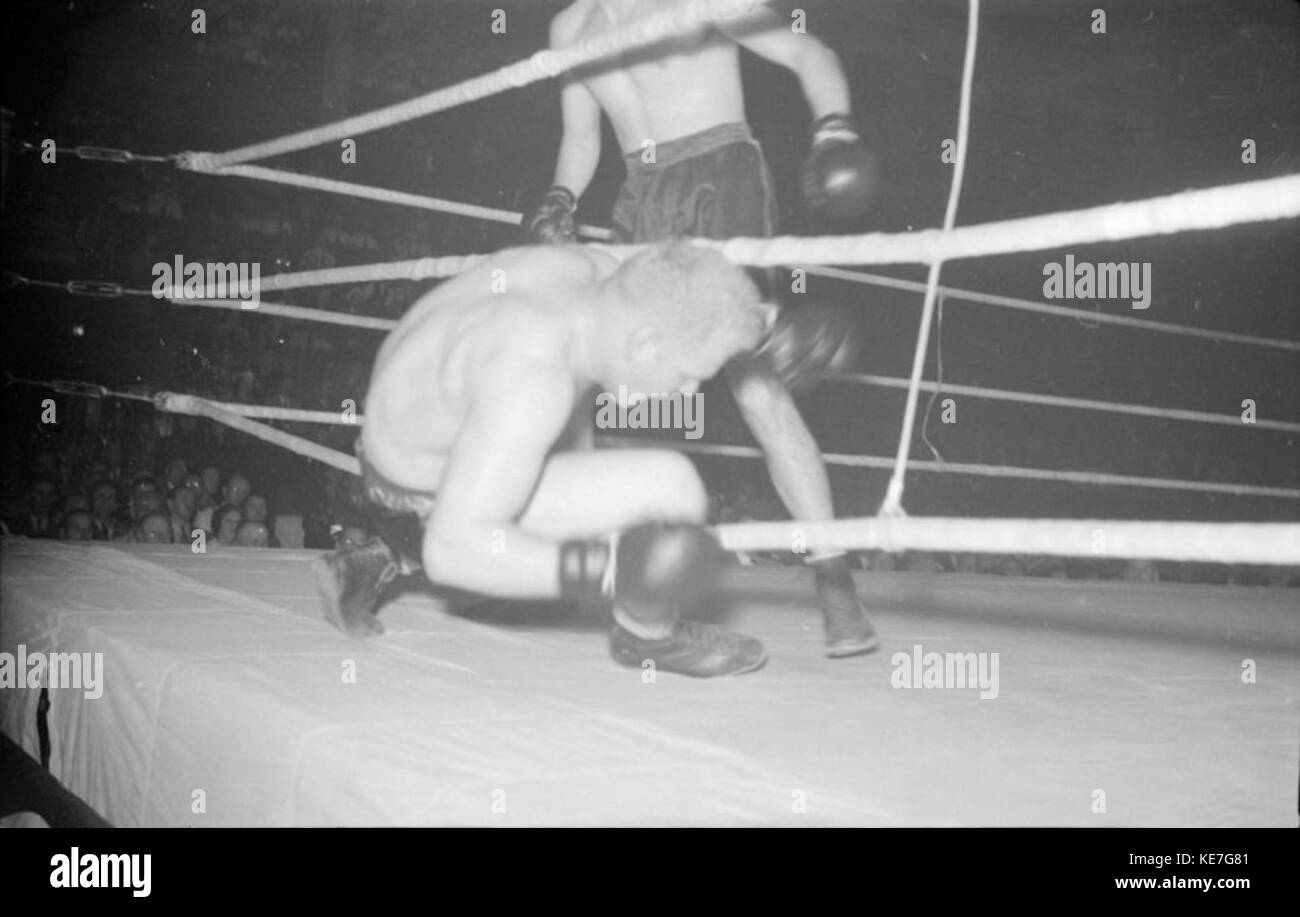Boxing. Barry on the Ropes BAnQ P48S1P01204 Stock Photo - Alamy