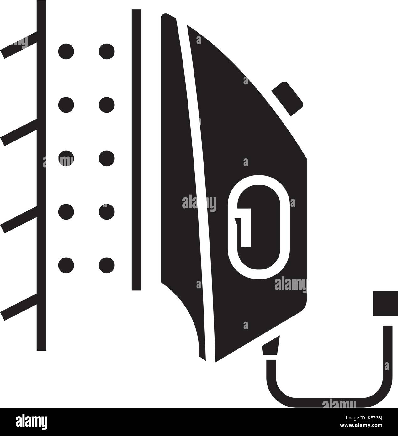 iron steamer icon, vector illustration, black sign on isolated background Stock Vector