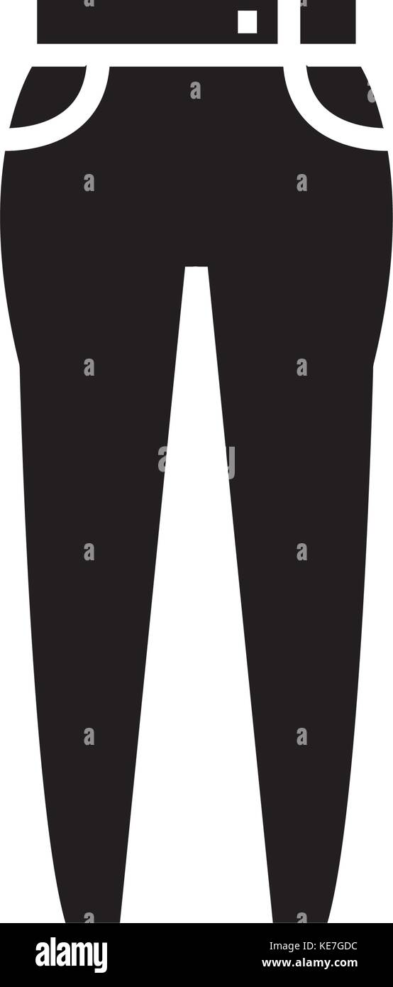 jeans icon, vector illustration, black sign on isolated background ...