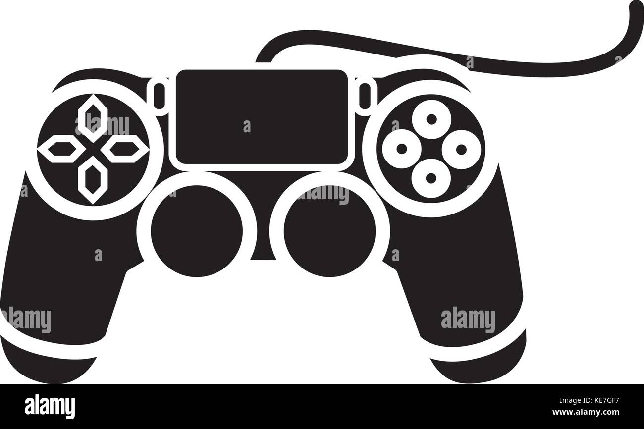 joystick console icon, vector illustration, black sign on isolated ...