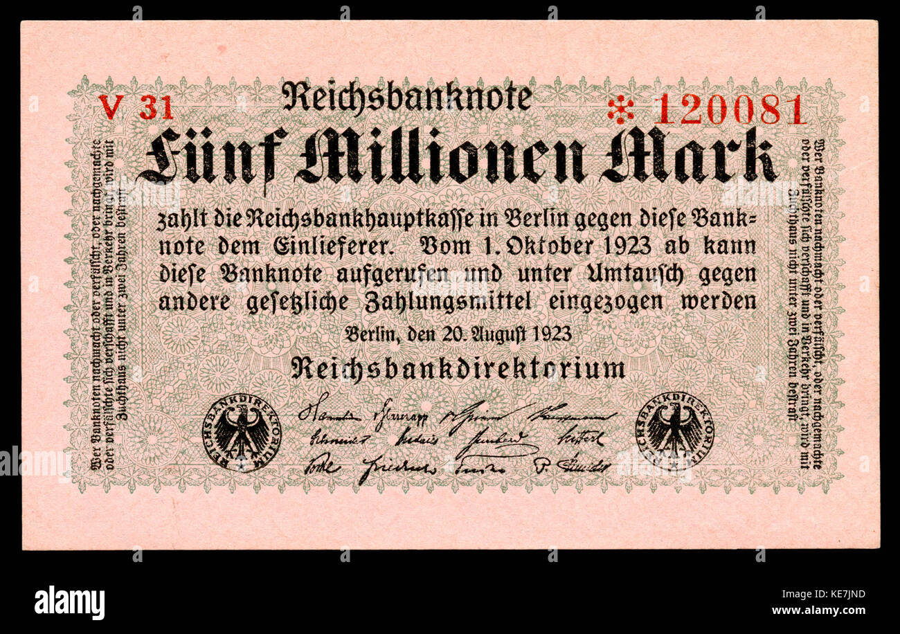 GERMANY REICHSBANKNOTE 5 MILLION MARK 1923//sold as each