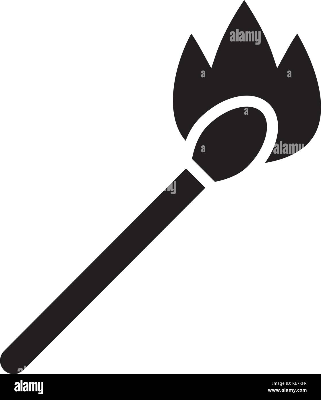 match on fire icon, vector illustration, black sign on isolated