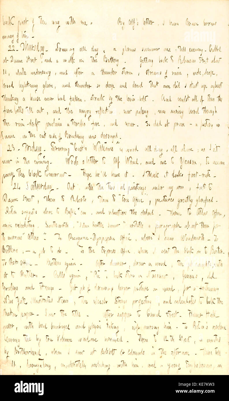 Thomas Butler Gunn Diaries  Volume 2, page 107, May 21 24, 1851 Stock Photo
