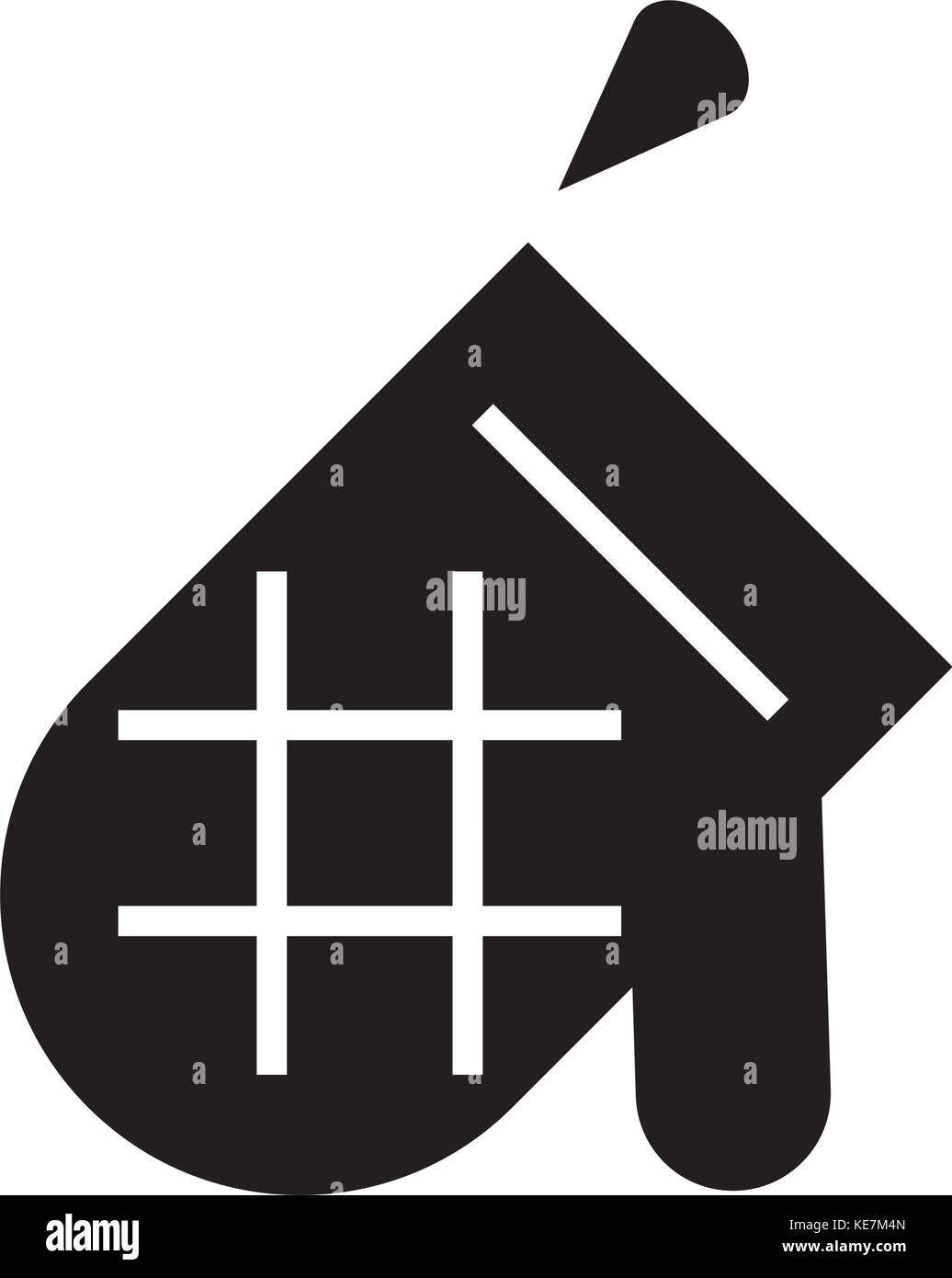 mitten icon, vector illustration, black sign on isolated background ...