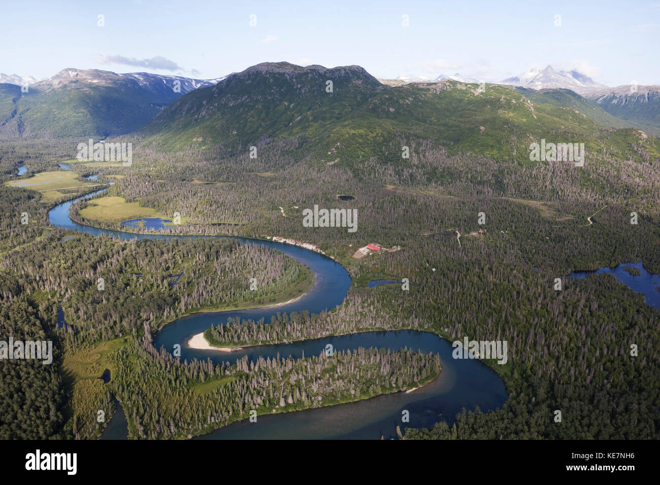 Iliamna River In Lake And Peninsula Borough; Alaska, United States Of America Stock Photo