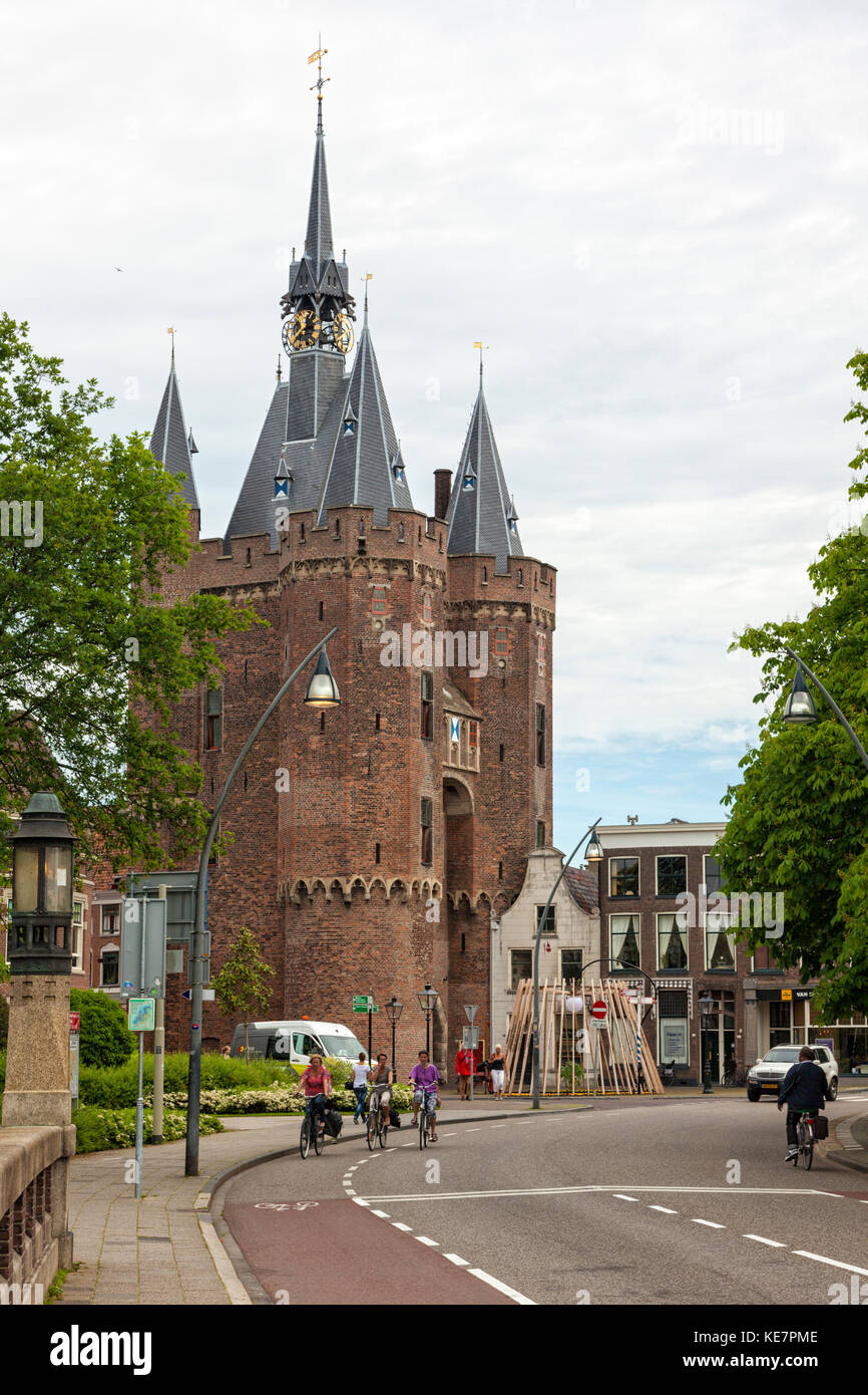 The Sassenpoort (Sassen gate). a gatehouse in the citywall of Zwolle, Netherlands. Stock Photo