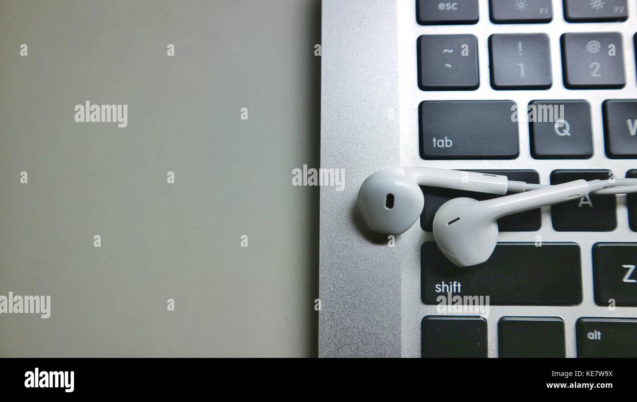 Laptop and Music Stock Photo Alamy