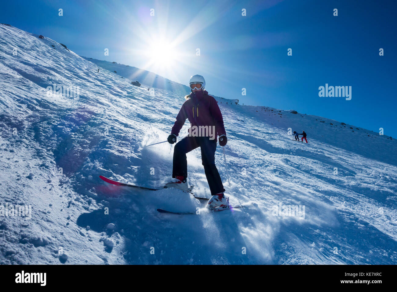 Downhill Skiing In Aiguille Des Grands Montets; Chamonix, France Stock Photo Alamy