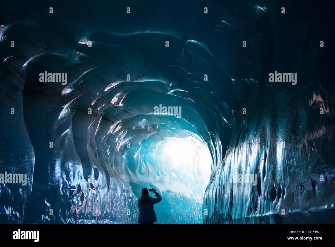 Mer De Glace, Ice Cave; France Stock Photo