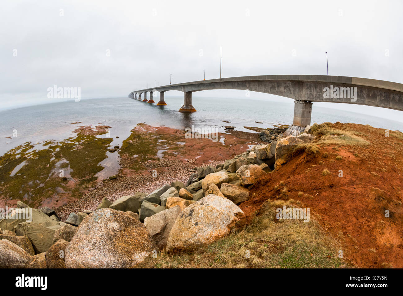 The Confederation Bridge In Prince Edward Island Leading To New