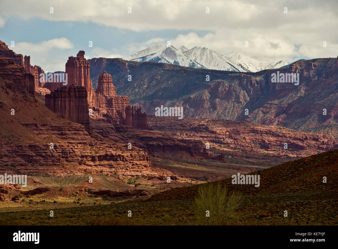 Fisher Towers in Castle Valley; Utah, United States of America Stock Photo