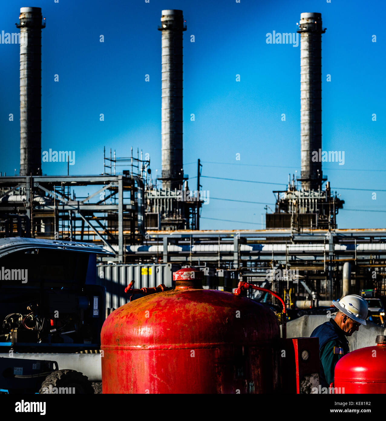 Marcus Hook, NJ, industrial refinery construction Stock Photo Alamy