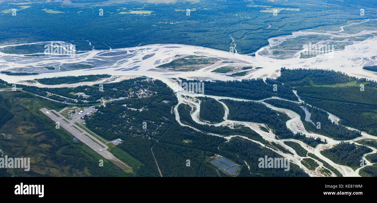 Aerial View Of Talkeetna, The Airport, Susitna And Talkeetna Rivers