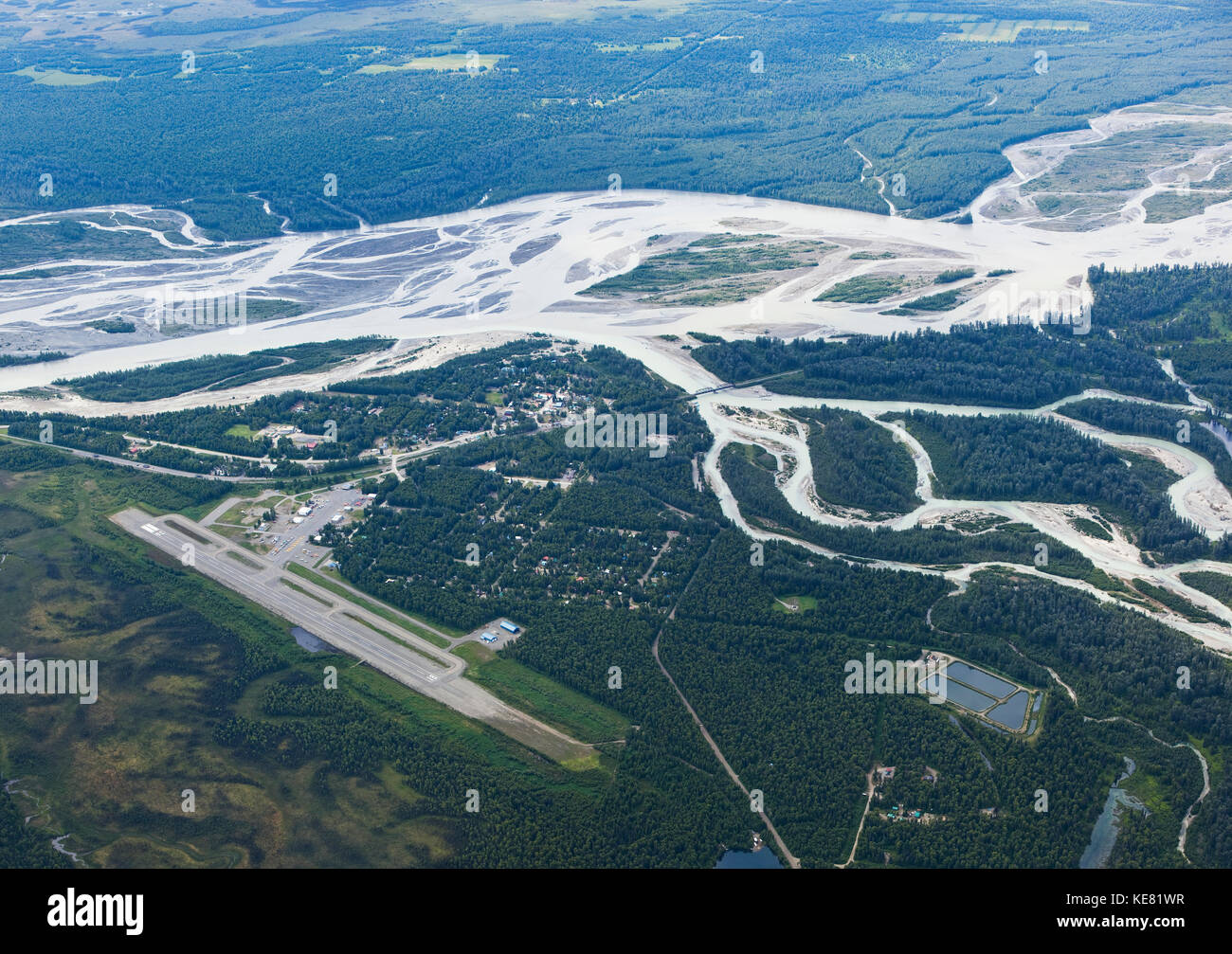 Aerial View Of Talkeetna, The Airport, Susitna And Talkeetna Rivers