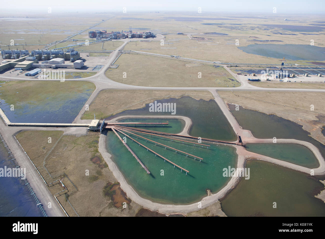 Aerial View, Oil Production, Pipeline, Prudhoe Bay Oil Field, North