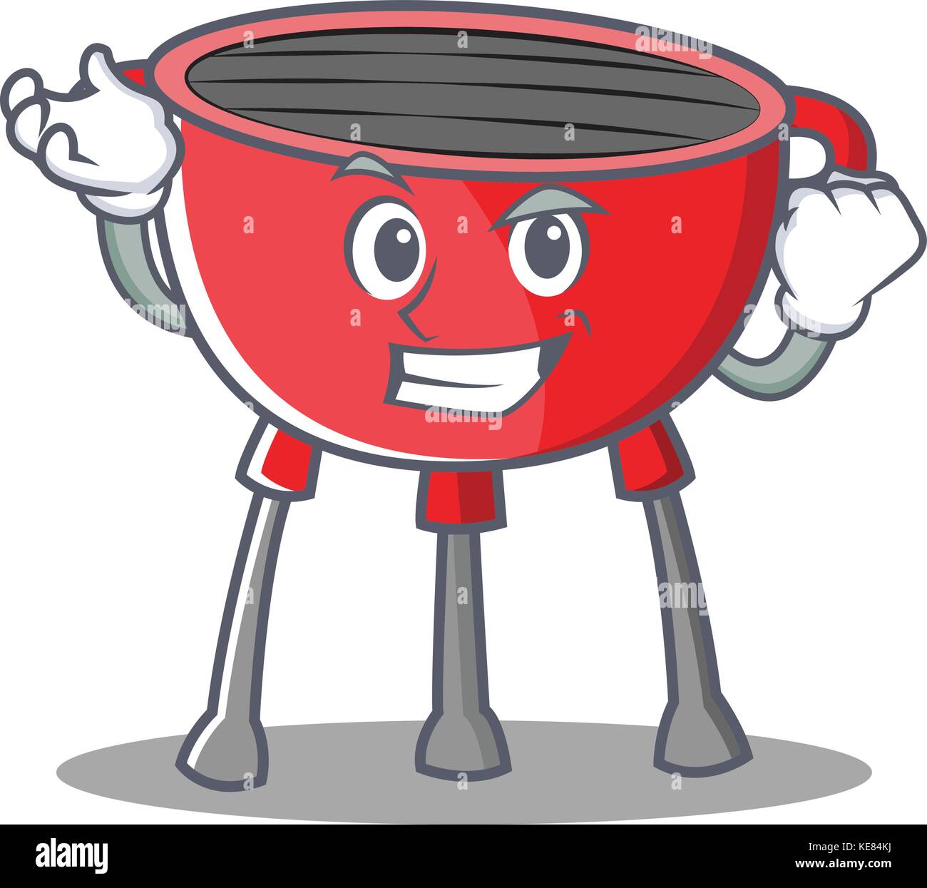 Successful Barbecue Grill Cartoon Character Stock Vector