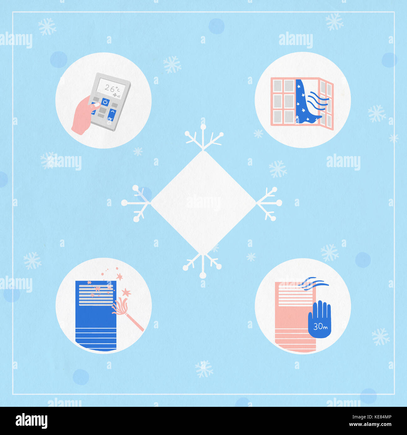 Illust representing prevention of airconditioningitis Stock Photo Alamy