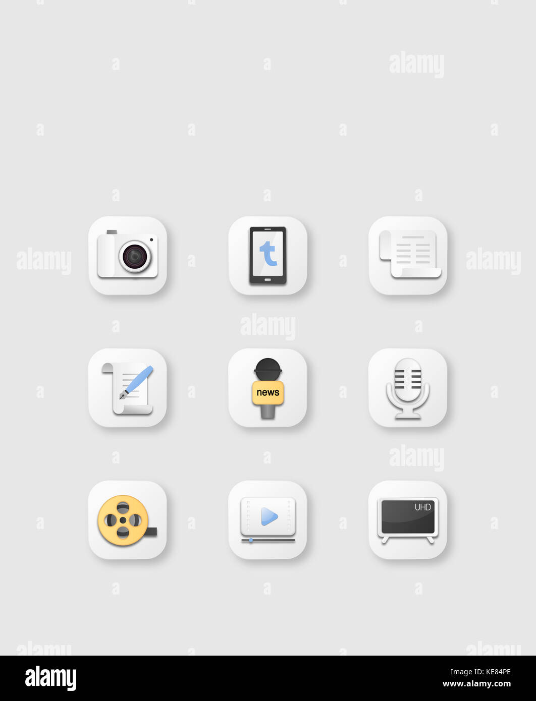 Icon set related to multi-media Stock Photo - Alamy