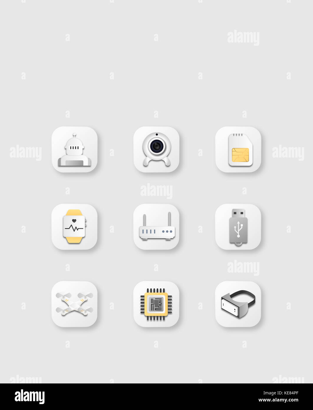 Icon set related to high-tech Stock Photo - Alamy