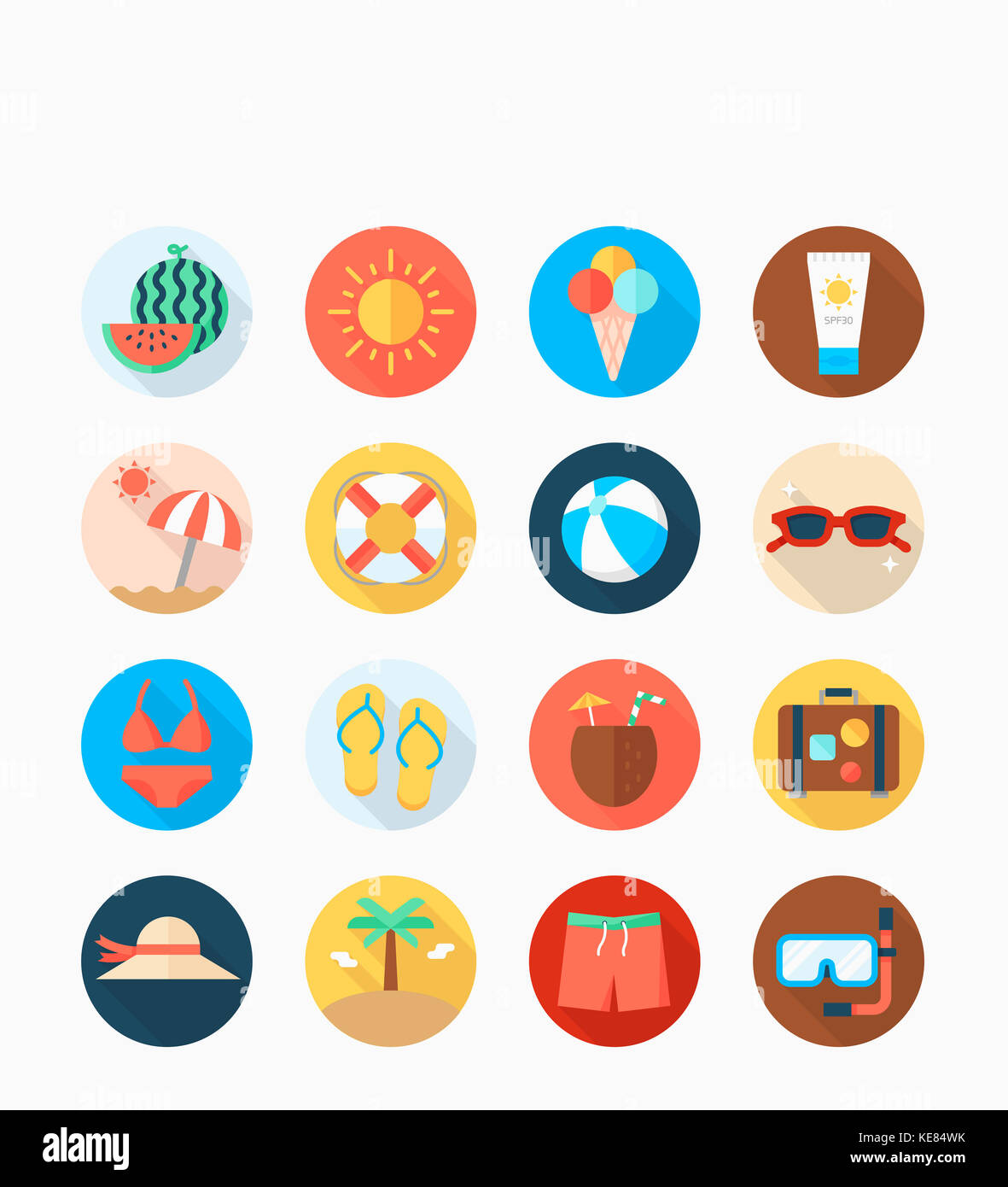 Icon set related to summer vacation Stock Photo - Alamy