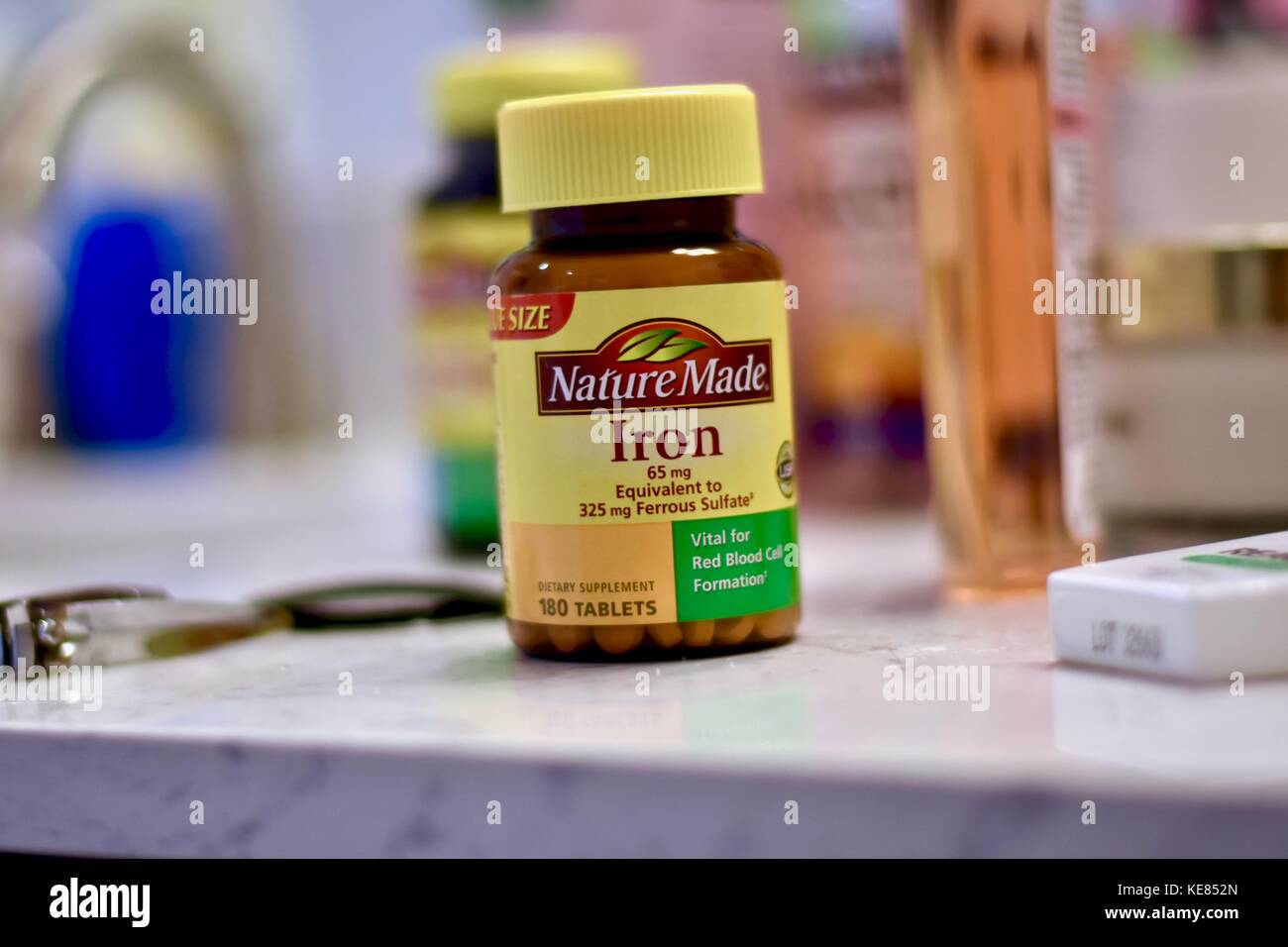 Natures Made iron vitamin supplement Stock Photo