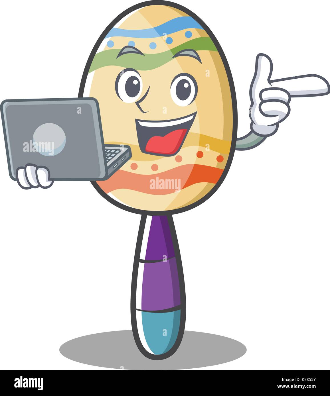 Maraca Notebook With laptop maracas character cartoon style Stock Vector Image & Art ...