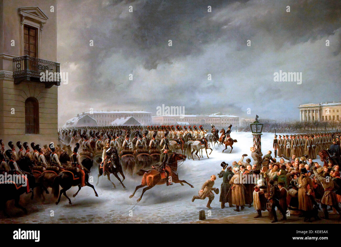 Decembrist Revolt, a painting by Vasily Timm Stock Photo