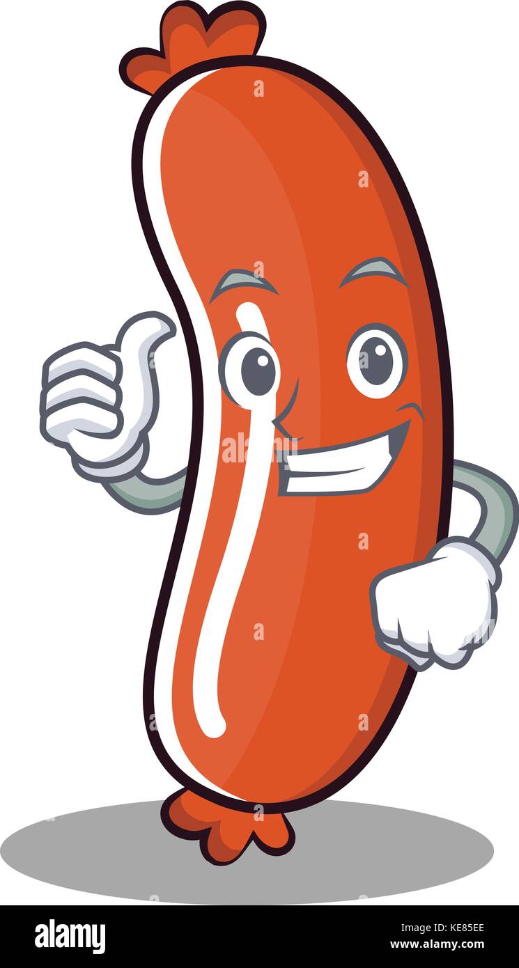 Thumbs up sausage character cartoon style Stock Vector Image & Art Alamy