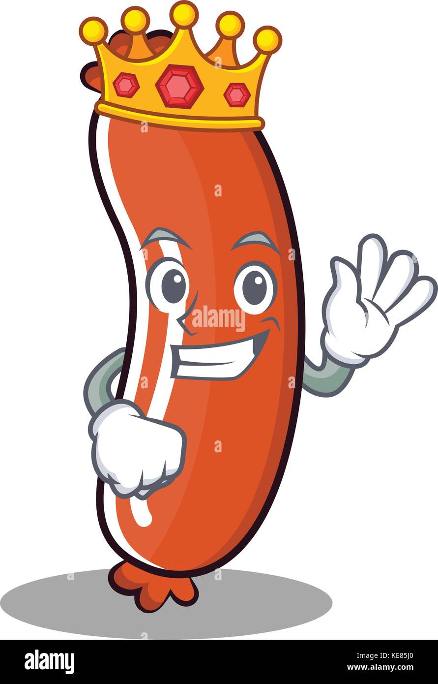King sausage character cartoon style Stock Vector Image & Art - Alamy