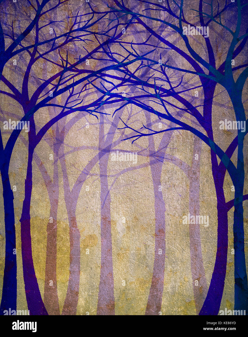 spooky forest digital illustration Stock Photo