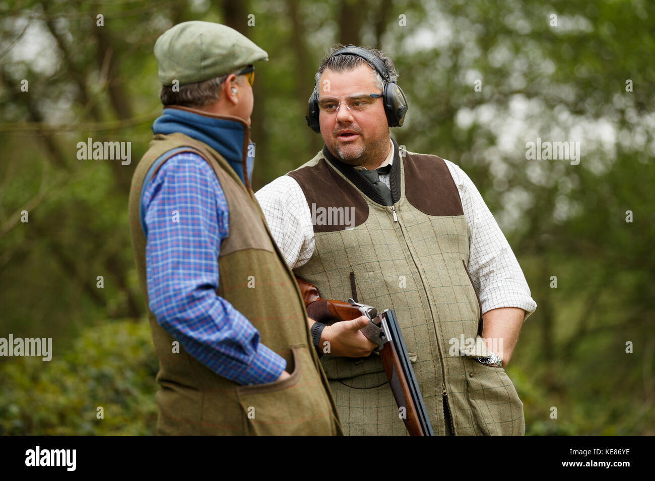 Clay pigeon shooting in a rural location Stock Photo - Alamy