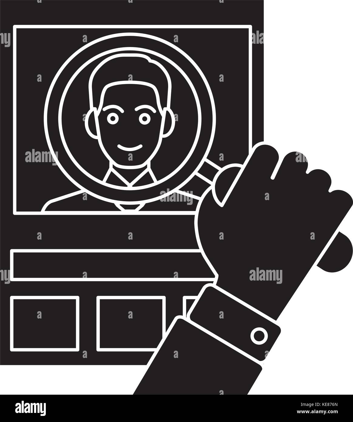 cv - human resources - personal icon, vector illustration, black sign ...