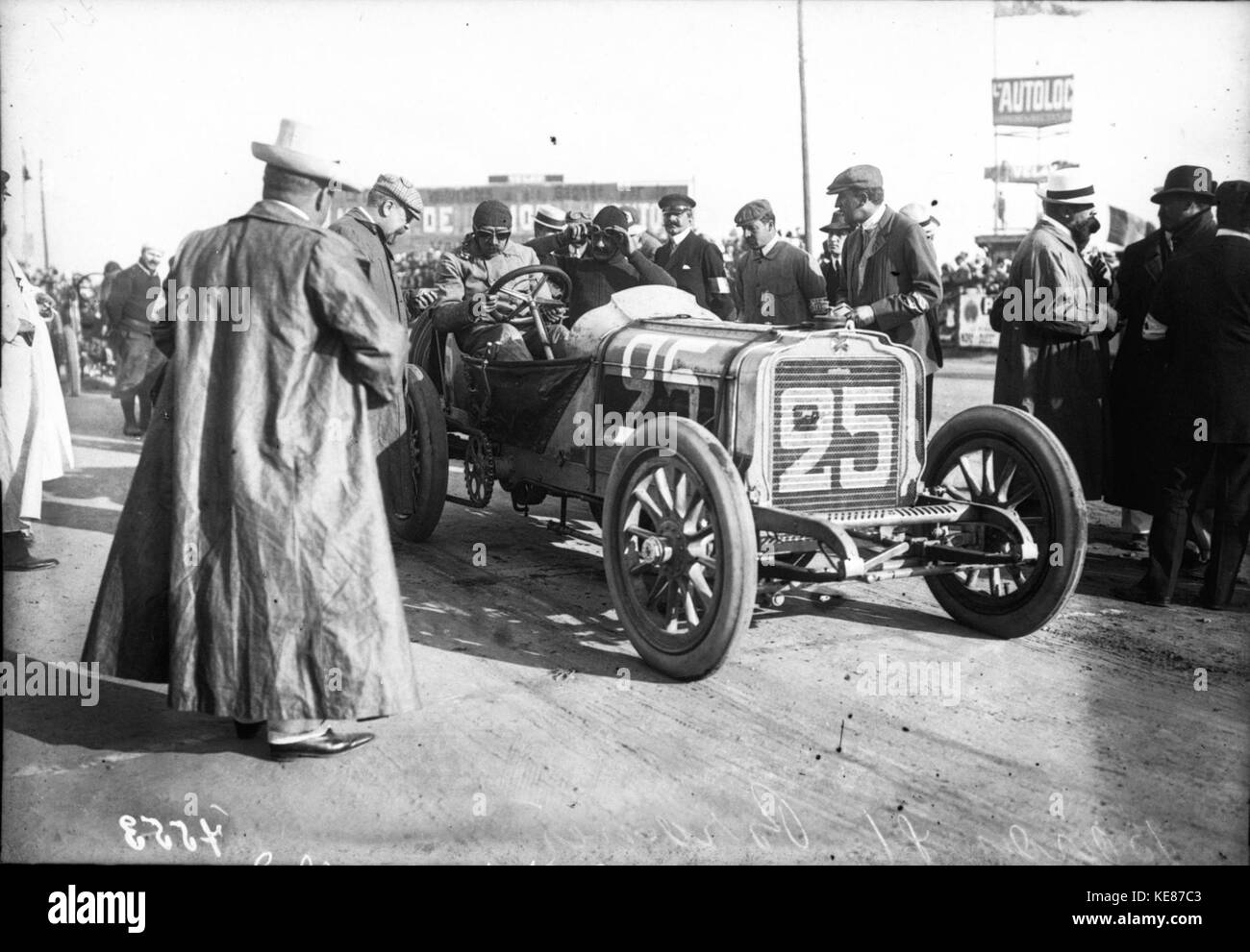 Paul Baras in his Brasier at the 1908 French Grand Prix at Dieppe Stock