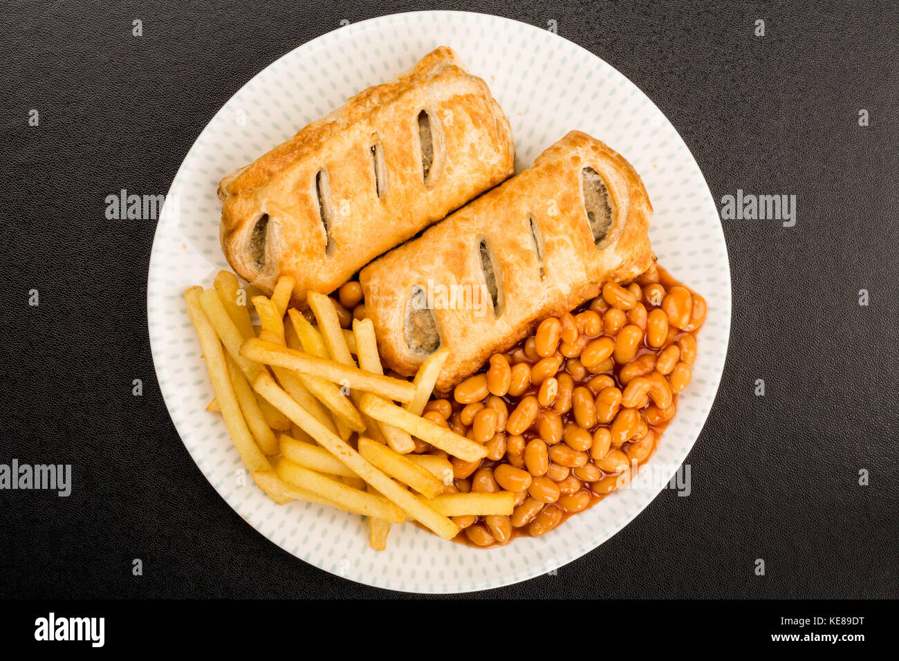 Sausage roll with beans and chips hires stock photography and images Alamy