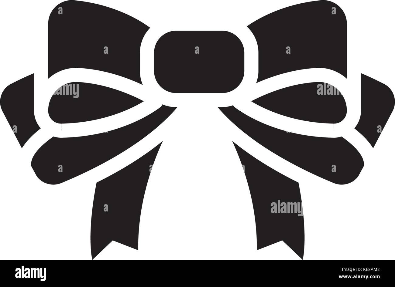 bow icon, vector illustration, black sign on isolated background Stock ...