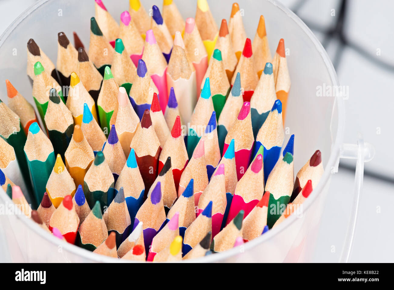 Colored pencils in a box Stock Photo Alamy