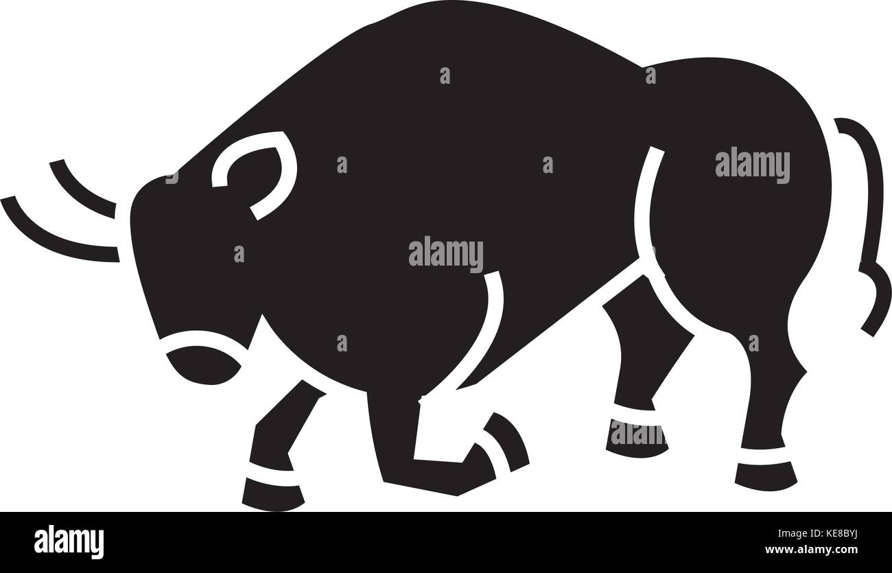 bull fight - spain icon, vector illustration, black sign on isolated ...