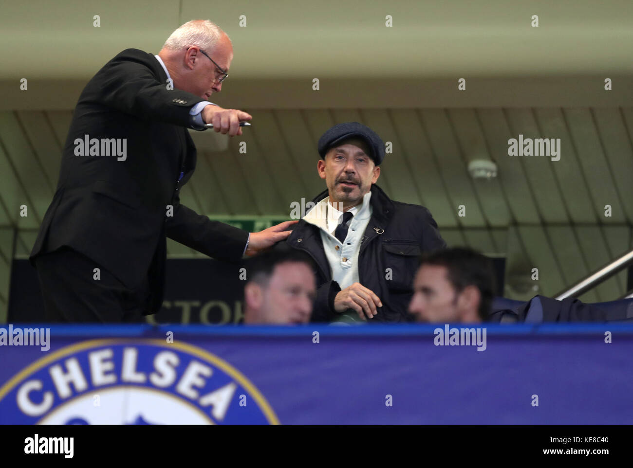 Former Chelsea player Gianluca Vialli during the UEFA Champions League, Group C match at Stamford Bridge, London. Stock Photo